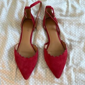 Red J Crew flats